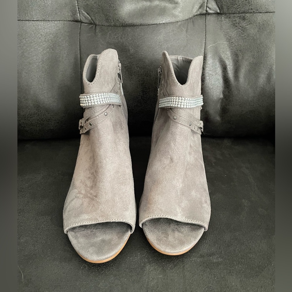 💚 SO peep toe ankle boots with bling. size 10. NWOT - Picture 3 of 10